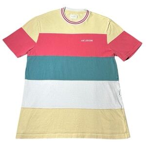Aime Leon Dore Striped Ribbed Collar T Shirt